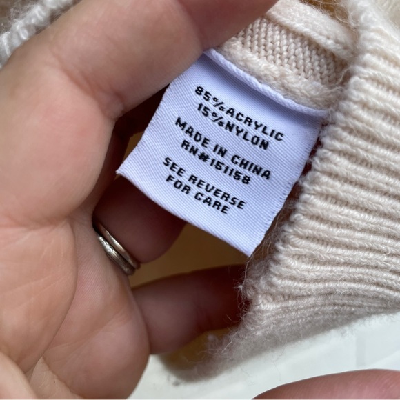 525 Revolve Off White Sweater w/ Zip collar - Picture 4 of 6